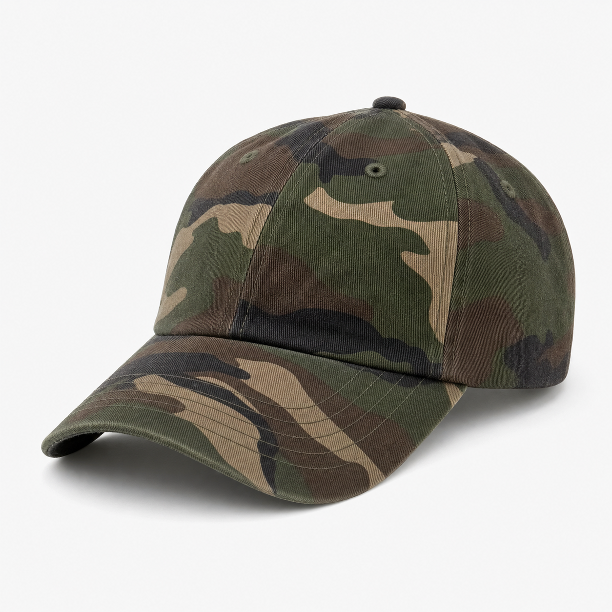 Woodland Camo Baseball Cap customization preview