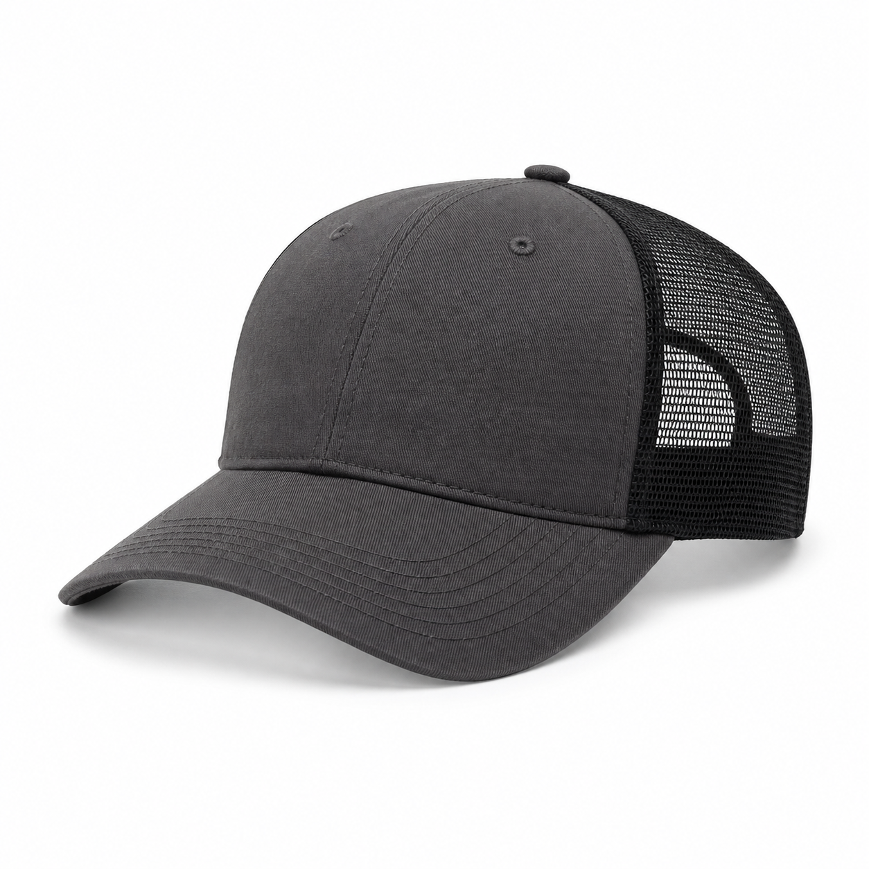 Charcoal Low Profile Trucker Hat customization preview