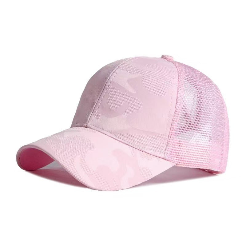 Ponytail Mesh Back Trucker Hat for Women