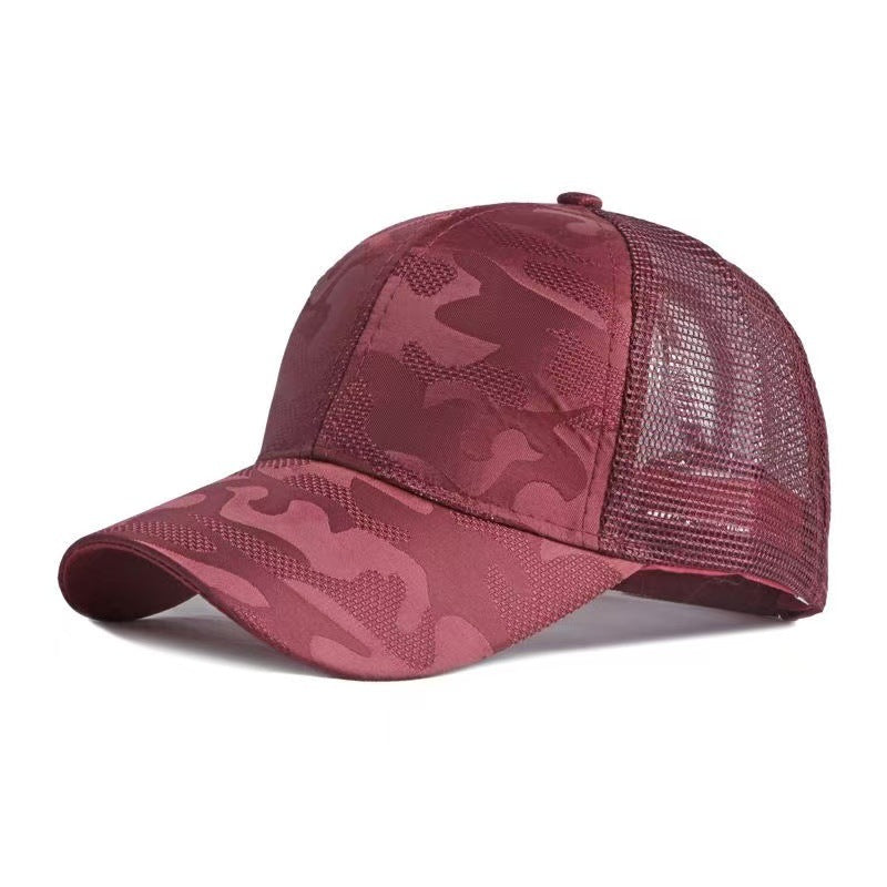 Ponytail Mesh Back Trucker Hat for Women