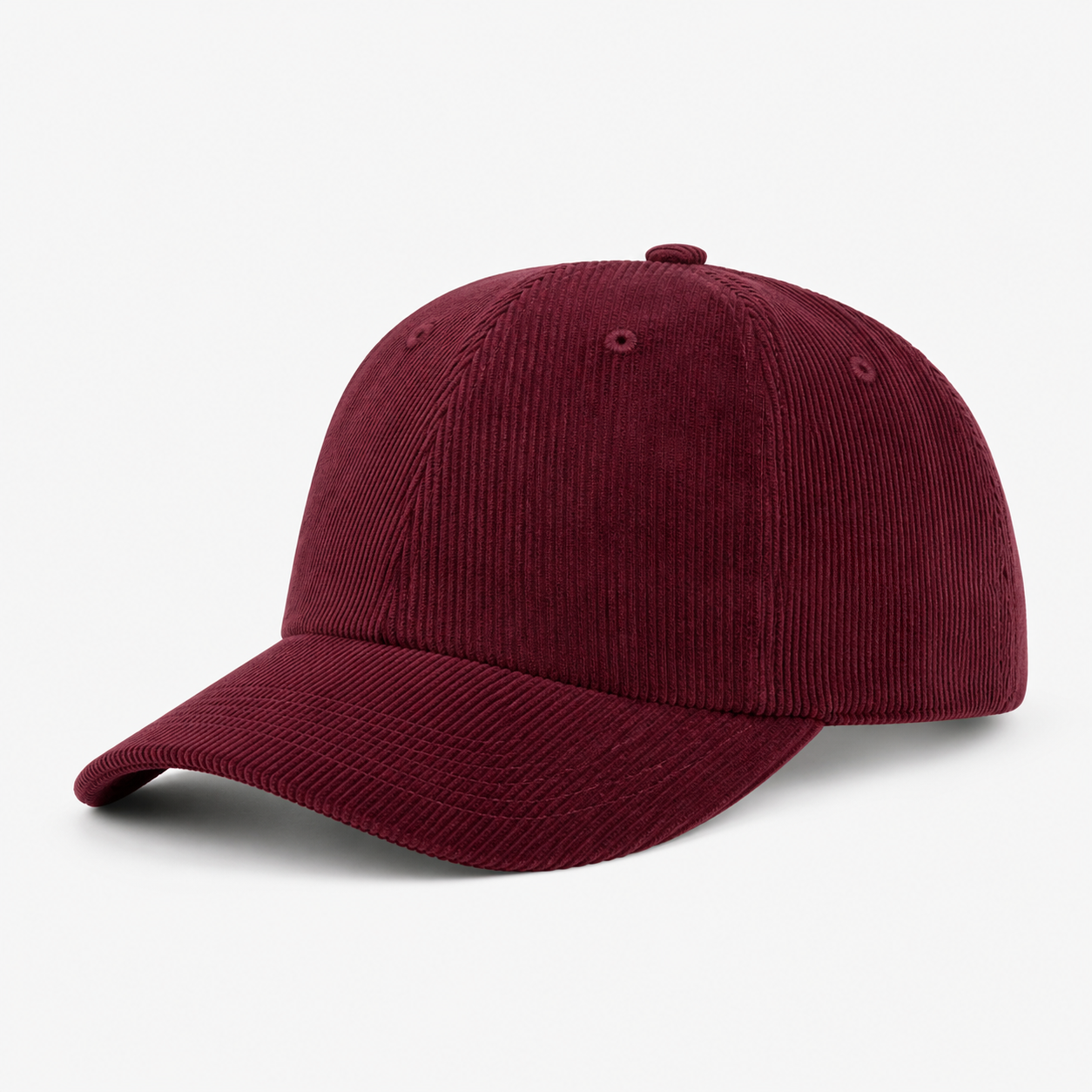 Custom Burgundy Corduroy Baseball Cap front view