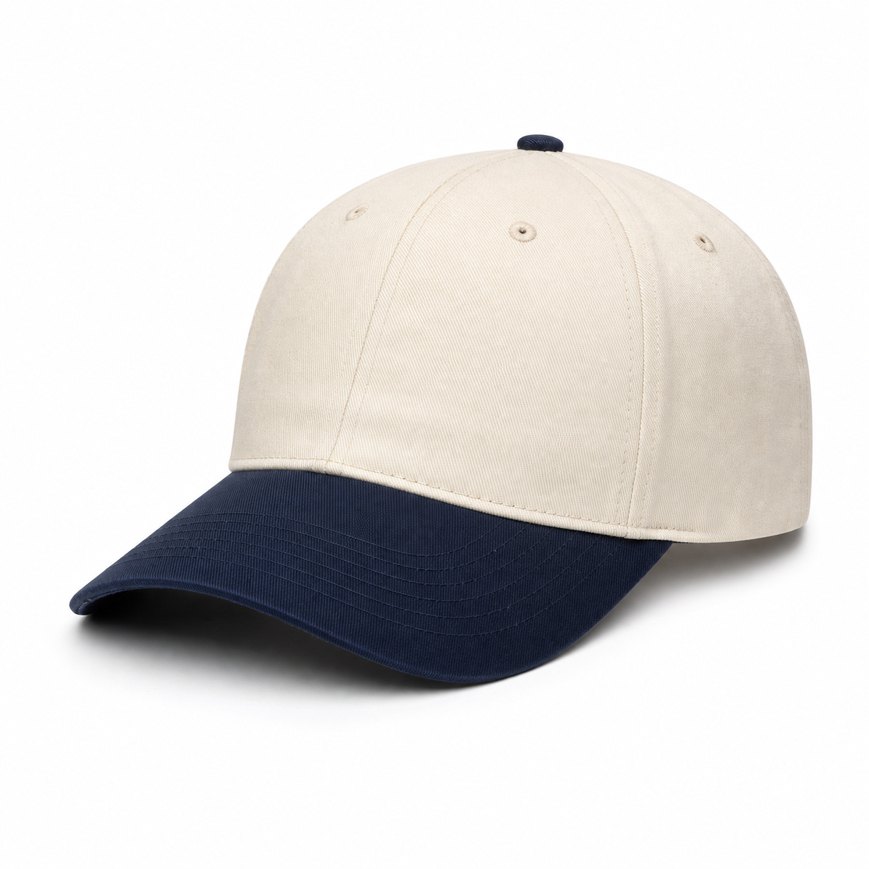 Cream Navy Twotone Baseball Cap customization preview