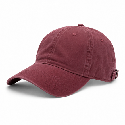 Custom Washed Burgundy Dad Hat front view