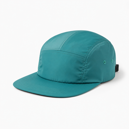 Custom Teal Waterproof 5-Panel Hat front view