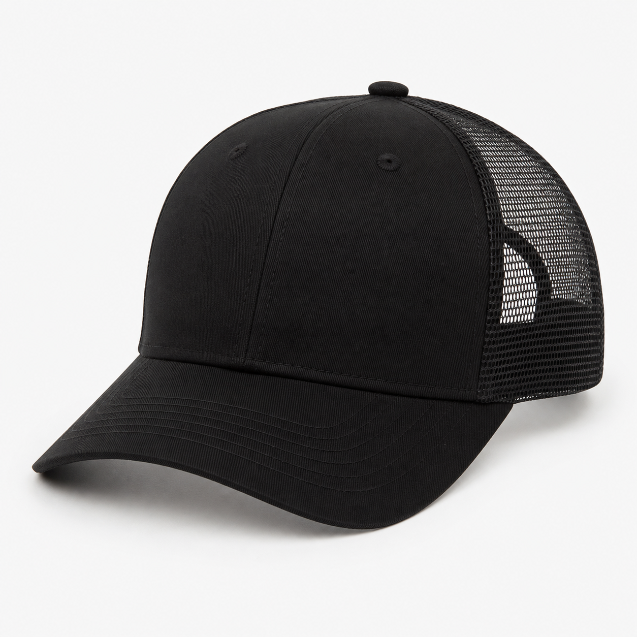 Black Classic Trucker Hat customization preview