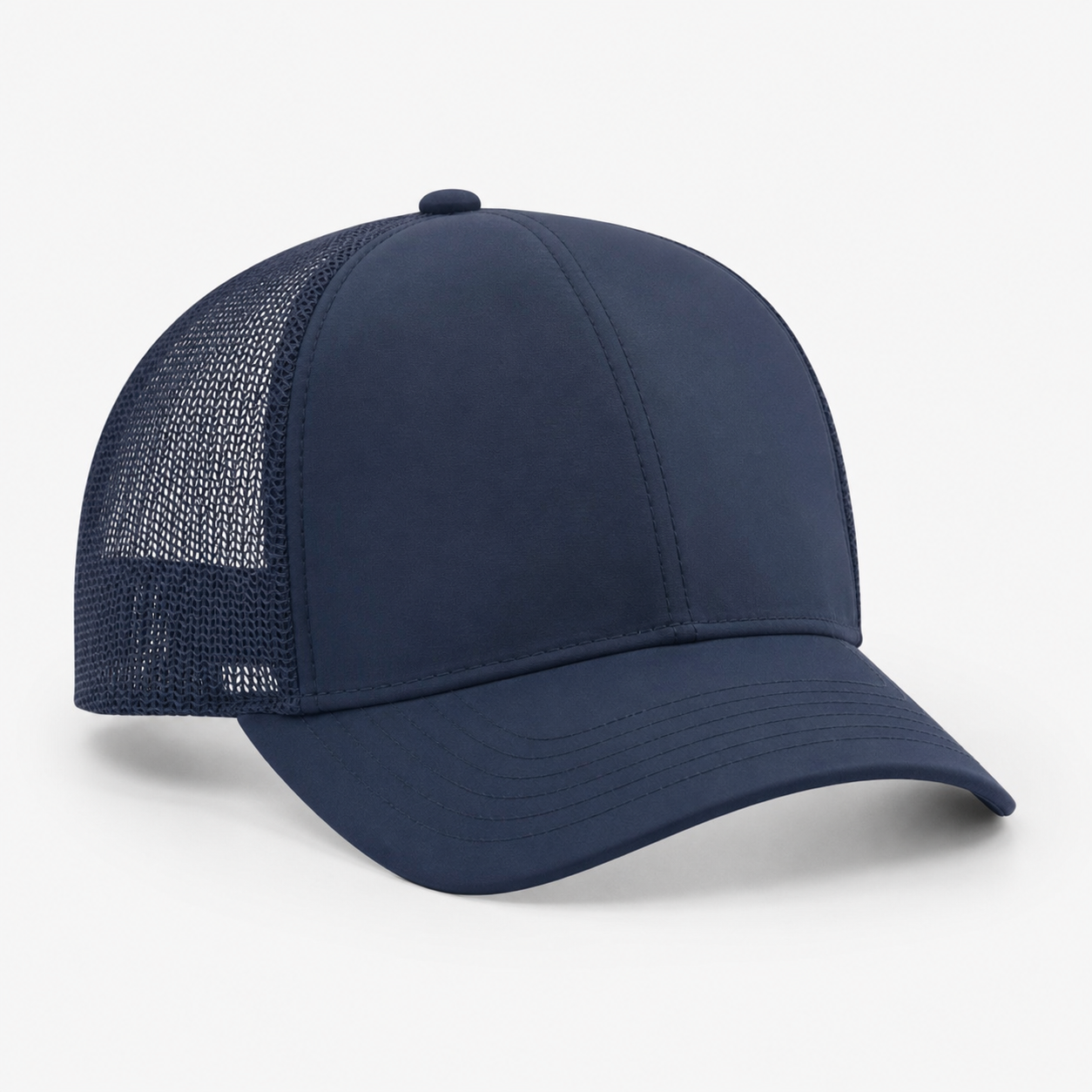 Navy Performance Trucker Hat customization preview